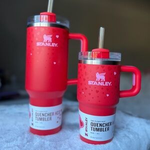 Stanley Ruby Hearts 40oz + 20oz Quencher Tumbler Valentines Day Red Hearts